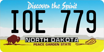 ND license plate IOE779