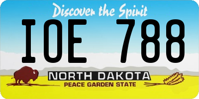 ND license plate IOE788