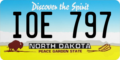 ND license plate IOE797