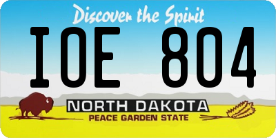 ND license plate IOE804