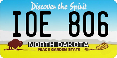 ND license plate IOE806