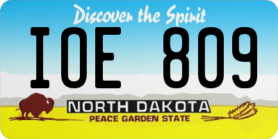 ND license plate IOE809