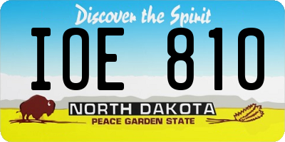 ND license plate IOE810