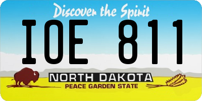 ND license plate IOE811