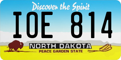 ND license plate IOE814