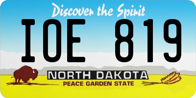 ND license plate IOE819