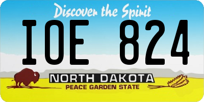 ND license plate IOE824