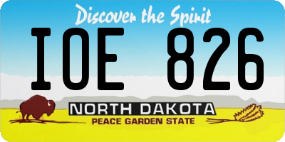 ND license plate IOE826