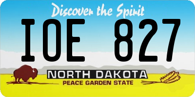 ND license plate IOE827