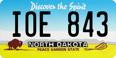 ND license plate IOE843