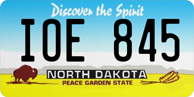 ND license plate IOE845