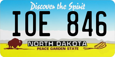 ND license plate IOE846