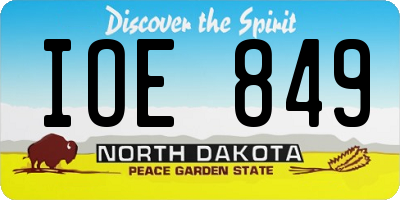 ND license plate IOE849