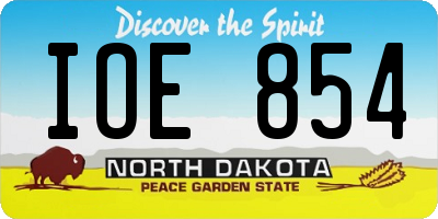 ND license plate IOE854