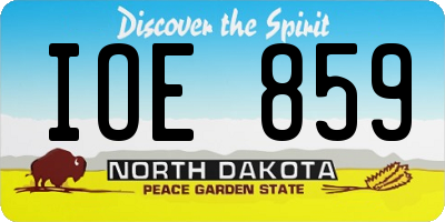 ND license plate IOE859
