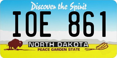 ND license plate IOE861