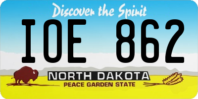 ND license plate IOE862