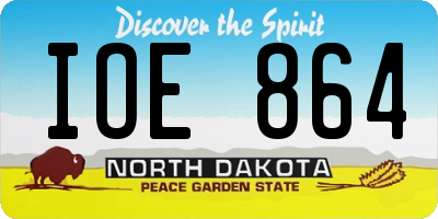 ND license plate IOE864