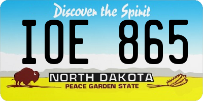 ND license plate IOE865