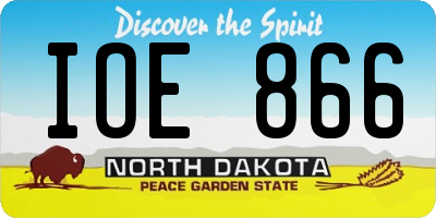 ND license plate IOE866