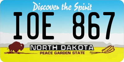 ND license plate IOE867