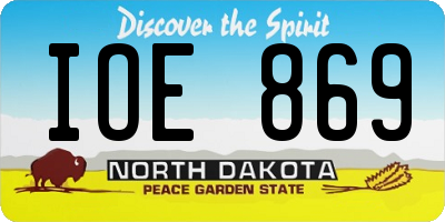 ND license plate IOE869
