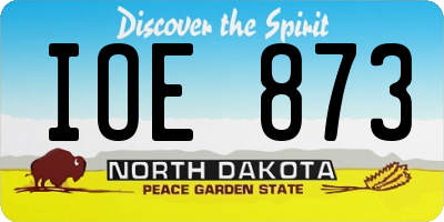 ND license plate IOE873