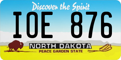 ND license plate IOE876