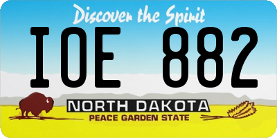 ND license plate IOE882