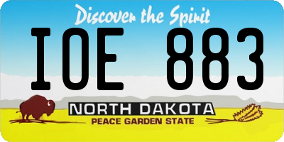 ND license plate IOE883