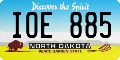 ND license plate IOE885