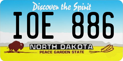 ND license plate IOE886