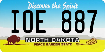 ND license plate IOE887