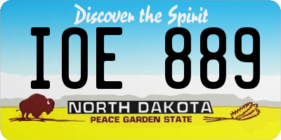 ND license plate IOE889