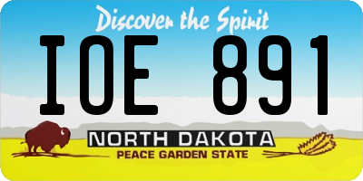 ND license plate IOE891