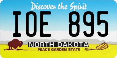 ND license plate IOE895
