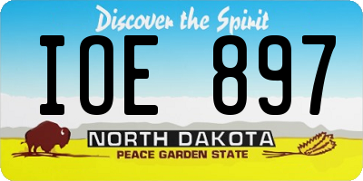 ND license plate IOE897