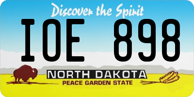 ND license plate IOE898