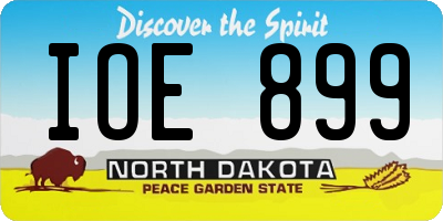 ND license plate IOE899