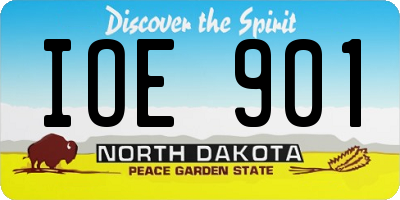 ND license plate IOE901