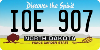 ND license plate IOE907