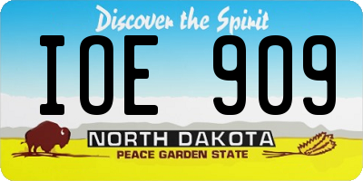 ND license plate IOE909