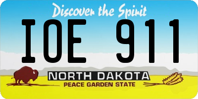 ND license plate IOE911