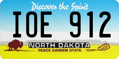 ND license plate IOE912