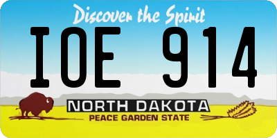 ND license plate IOE914