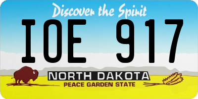 ND license plate IOE917