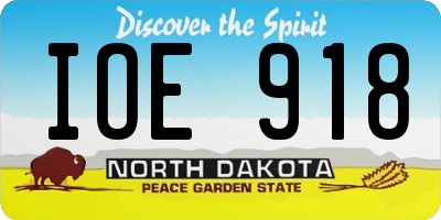 ND license plate IOE918