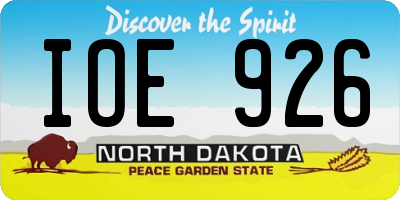 ND license plate IOE926
