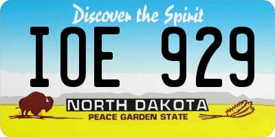 ND license plate IOE929