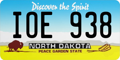 ND license plate IOE938